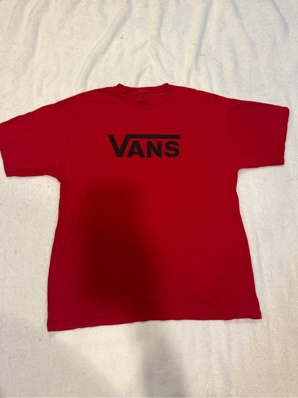 Vans Red Tee with Black Logo